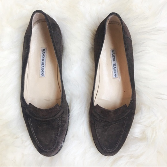 Manolo Blahnik brown loafers